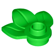 LEGO 32607 Bright Green Plant Plate, Round 1 x 1 with 3 Leaves *P